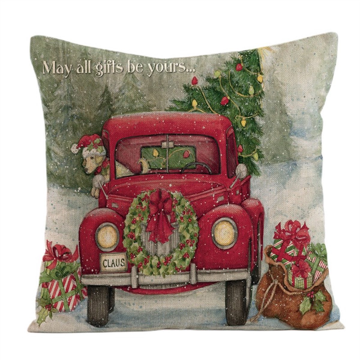Kerst Sierkussenhoes 45x45 cm - Gezellige Feestdagen Sfeer