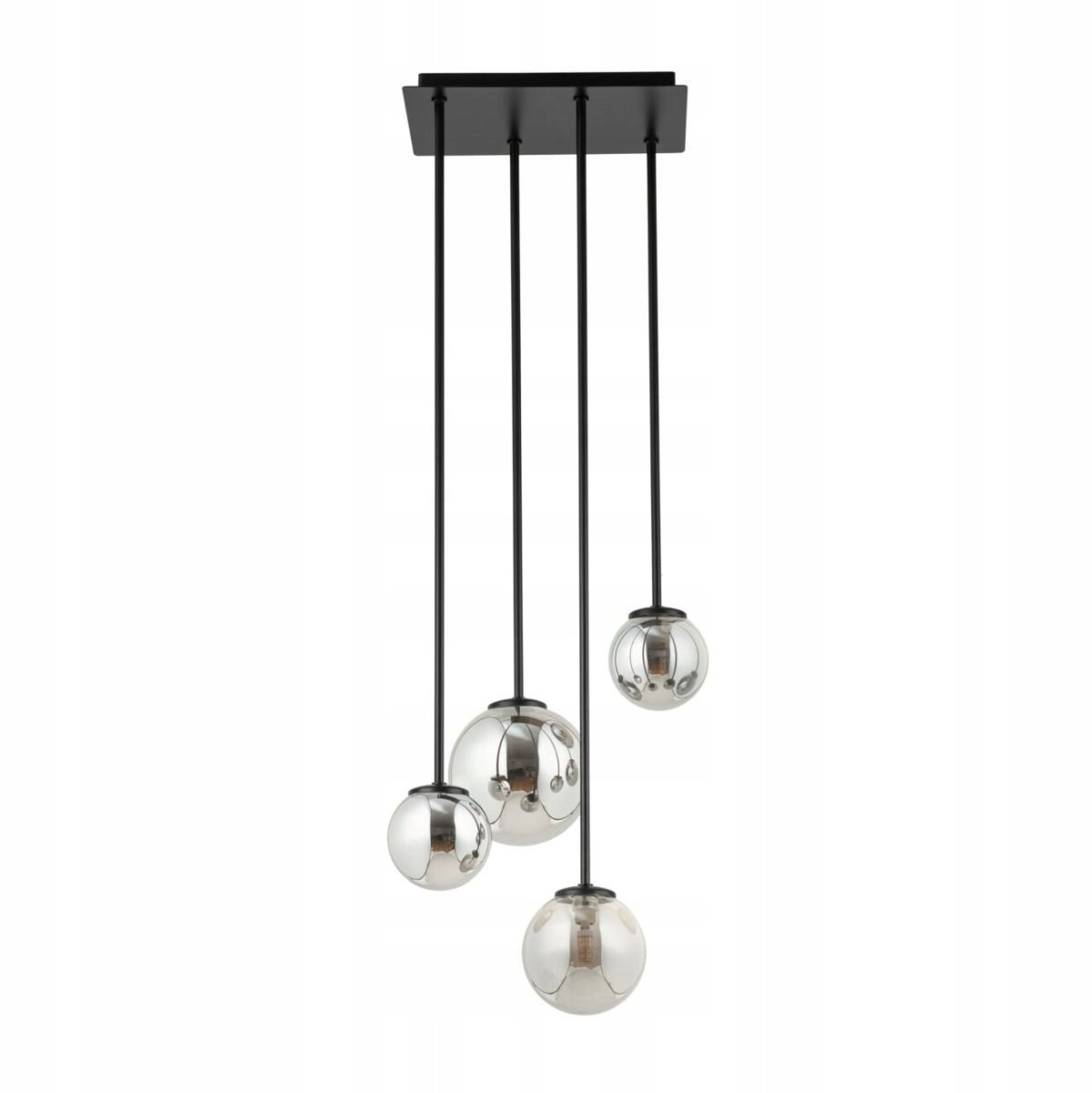 TULIA 4 Hanglamp Glazen Bol Sigma Lighting - Modern Zwart/Grijs