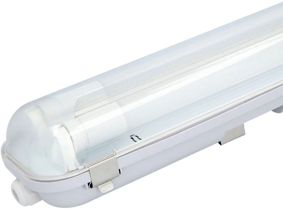HOFTRONIC - Ecoseries - LED TL armatuur 120cm dubbel IP65 - 6000K - 36W 7200lm (200lm/W) - Flikkervrij koppelbaar - T8 G13 fitting - Incl. 2x LED TL buis
