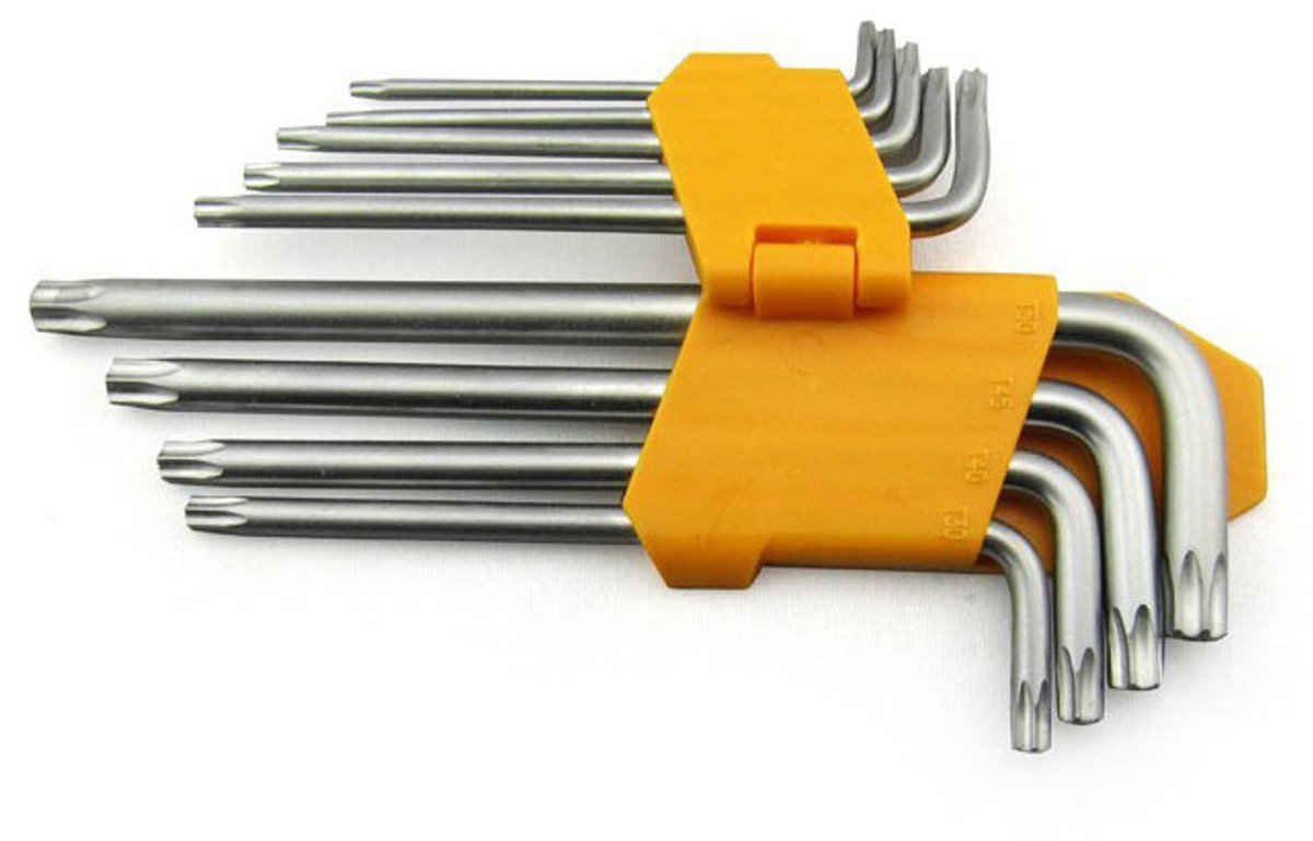9-delige Torx inbussleutelset met gat T10-T50