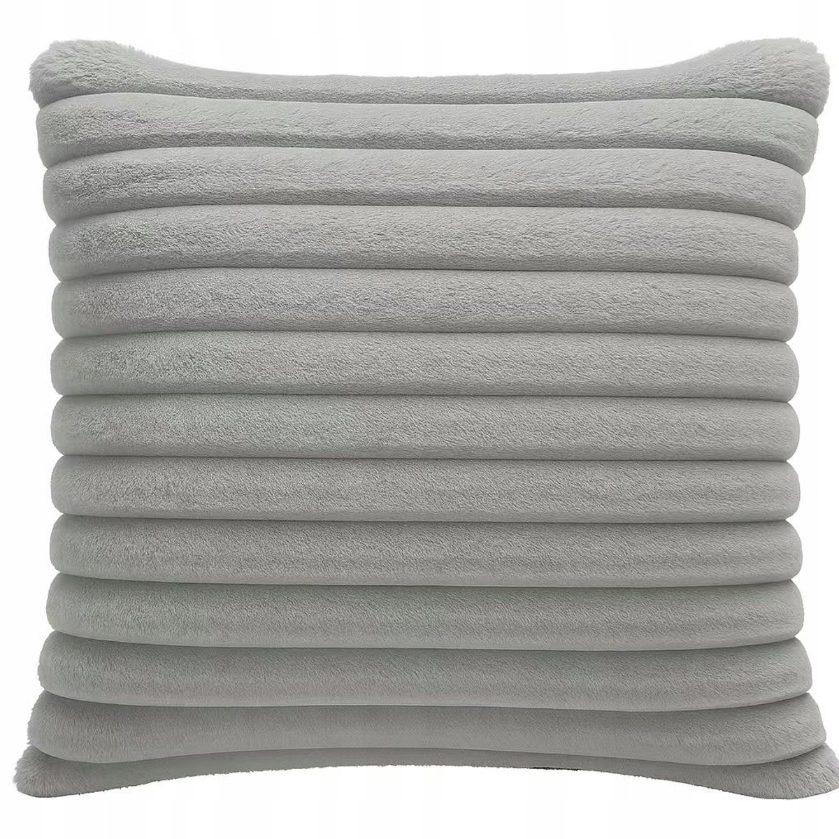 Luxe Pluche Kussenhoes 40x40cm - Streept & Zacht - Lichtgrijs