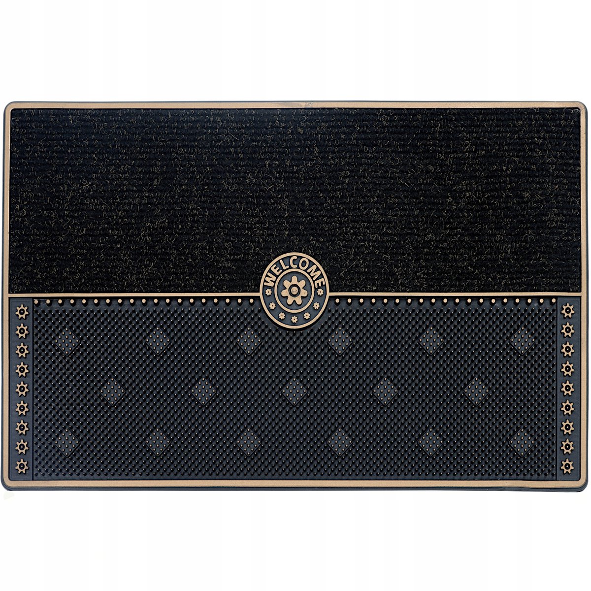 Premium Buitendeurmat 45x75cm - Duurzaam Rubber & PVC - Bruin