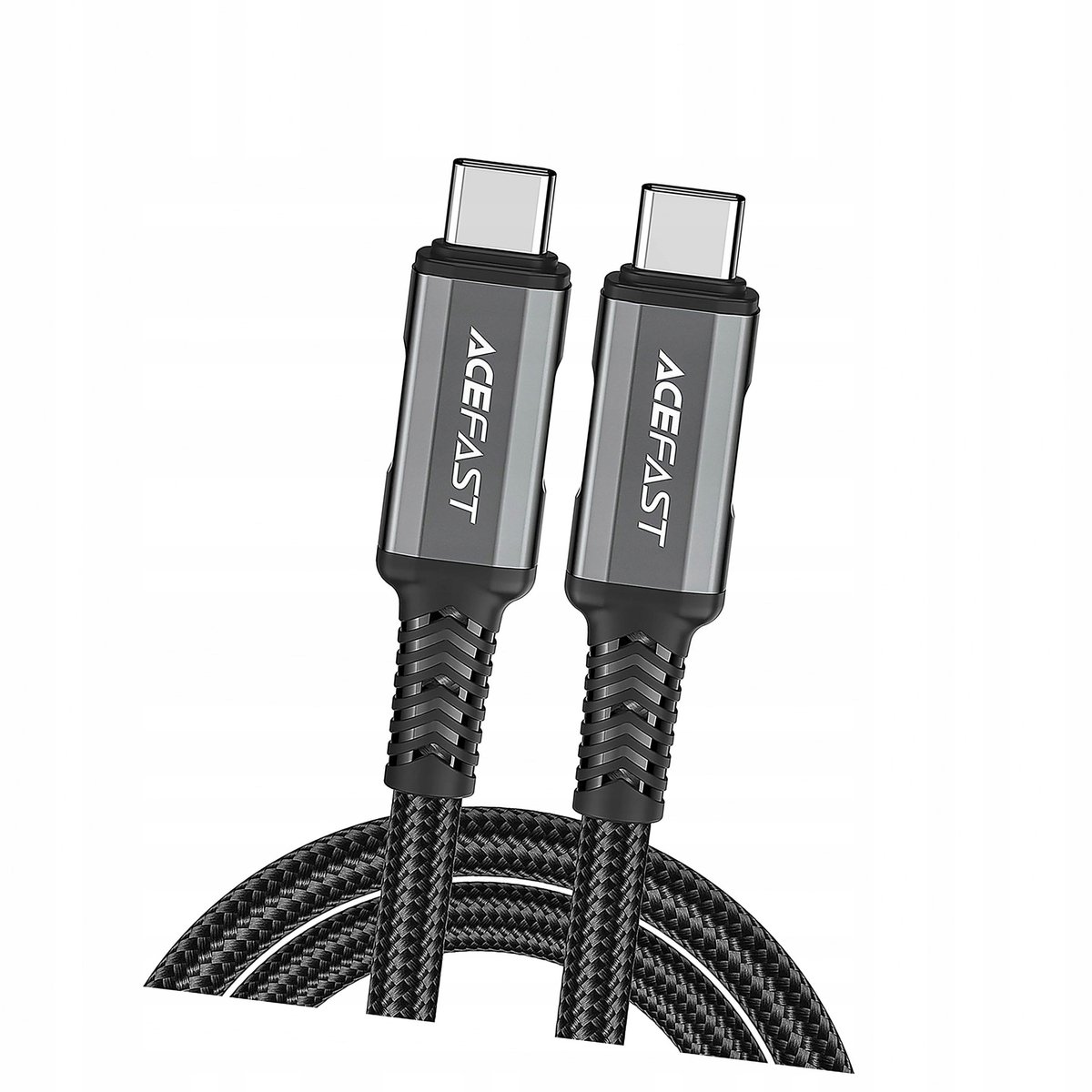 Acefast C1-09 USB4 Kabel USB-C naar USB-C, 1m, 40Gbps, 240W PD, 4K, Grijs/Zwart