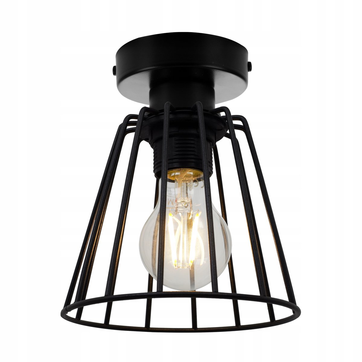 Nuvola Plafond Zwart Metaal E27 Loft Stijl