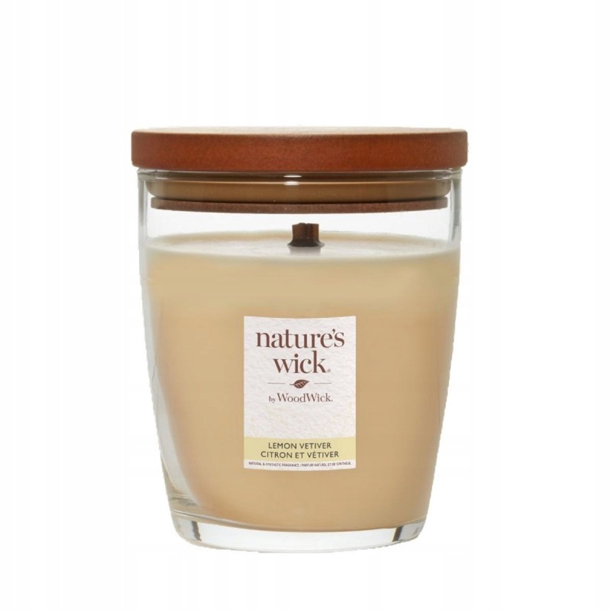 Woodwick Nature's Wick Kaars Citroen Vetiver 284g - Houten Pit