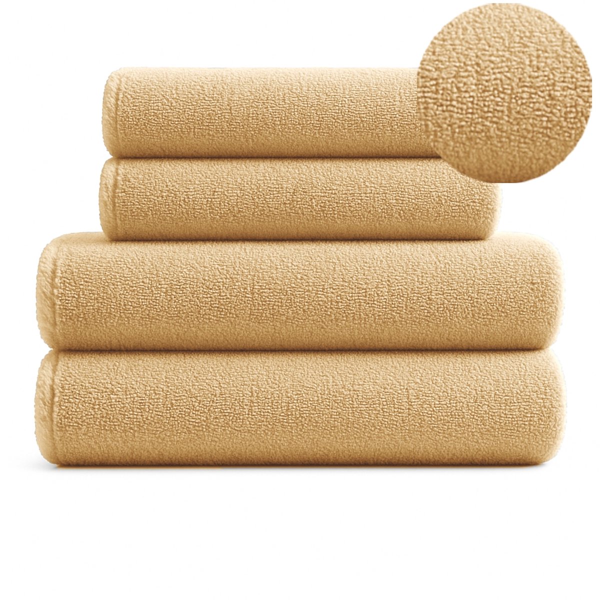 4-delige Beige Katoenen Badhanddoeken Set - 420 g/m²