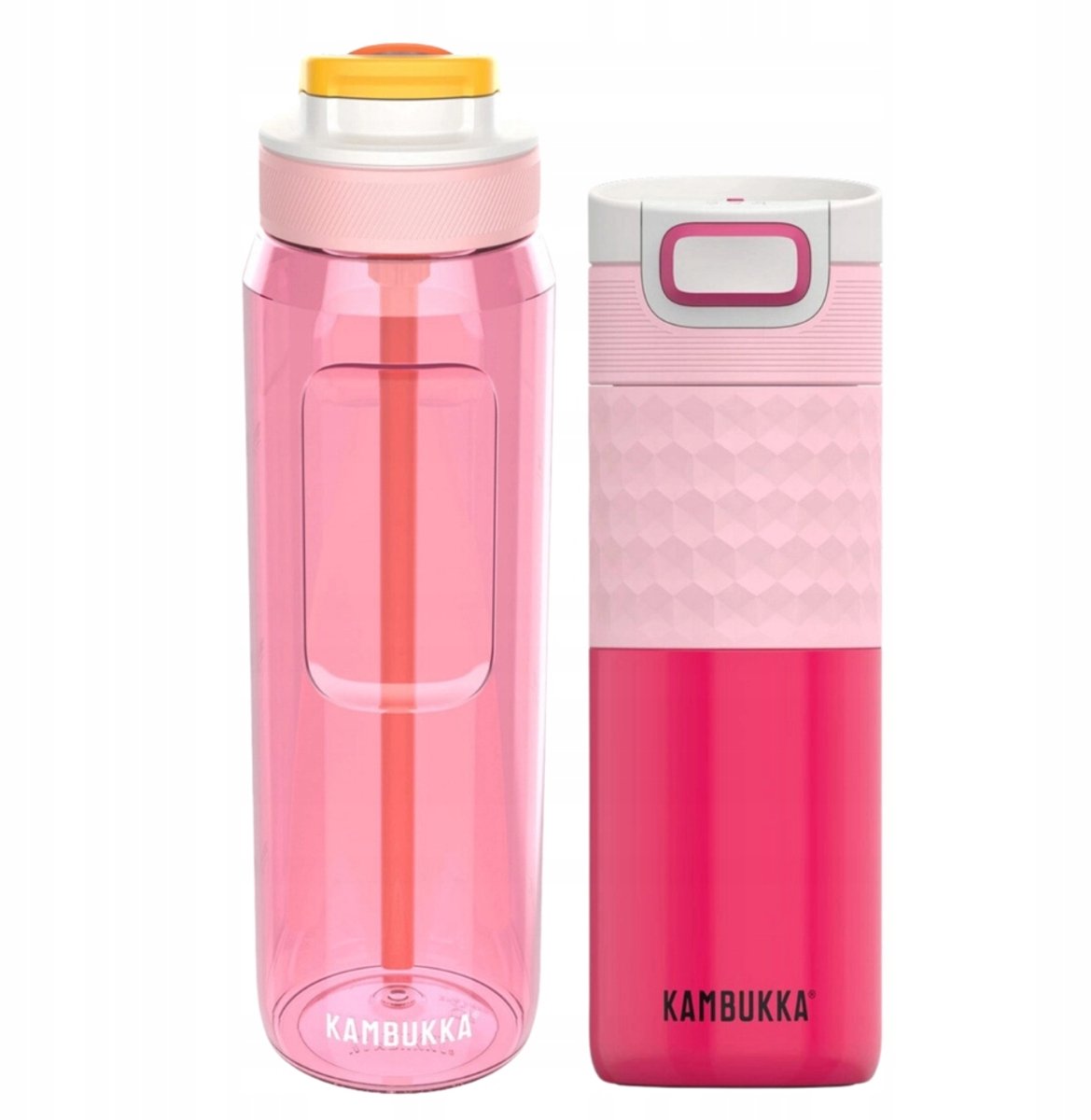 Kambukka Pinky-set: Lagoon Fles 1000 ml + Etna Thermobeker 500 ml