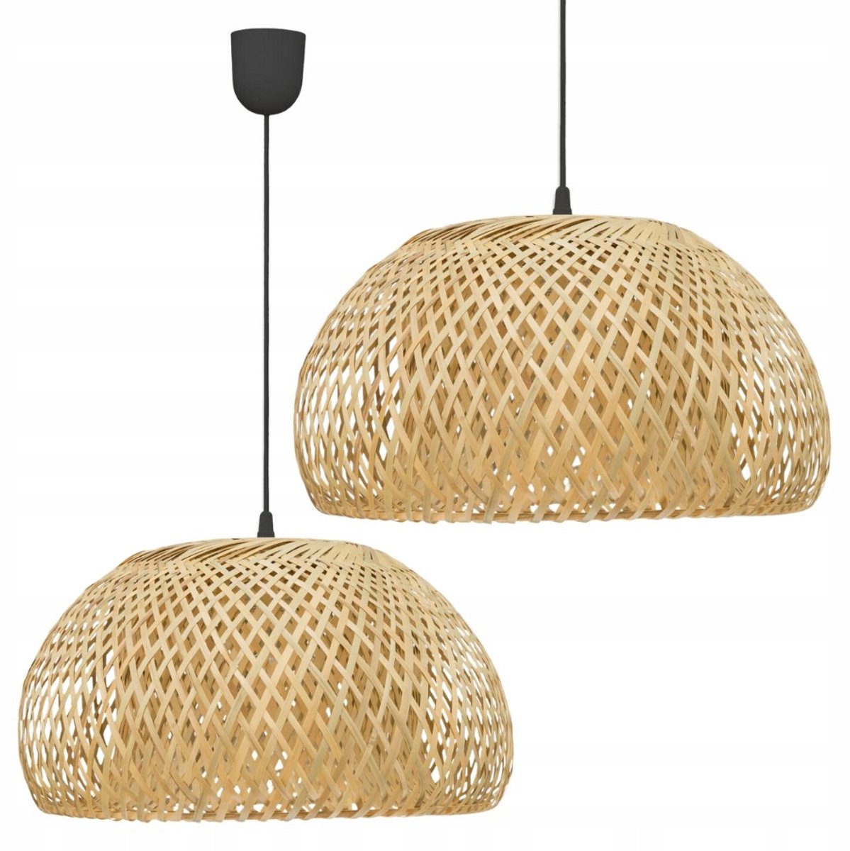 BOHO Bamboe Hanglamp Zwart 45cm - Natuurlijk Design