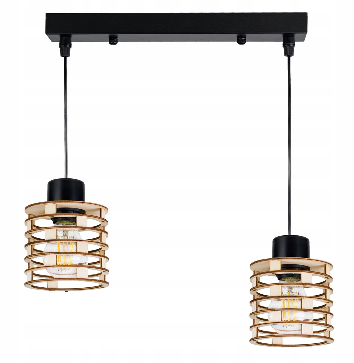 Hanglamp Loft Hout 2xE27 - Sfeervolle Verlichting voor Elk Interieur