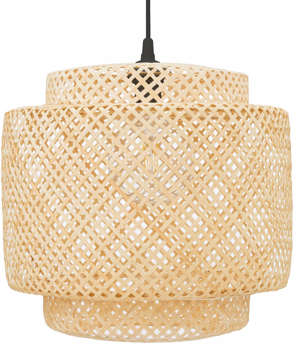 Bamboe hanglamp Boho Zwart 38cm - Stijlvolle Sfeerverlichting