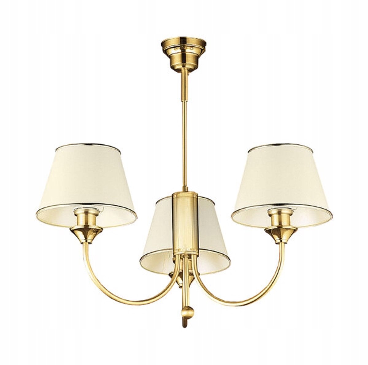 Klassieke Gouden Hanglamp 3-armig Gesatineerd 65cm