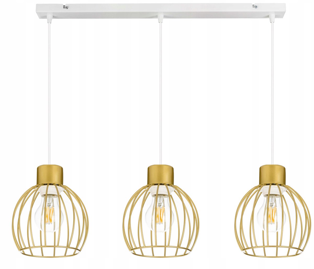 Gouden Draad Bol Hanglamp - 3xE27 - Verstelbaar