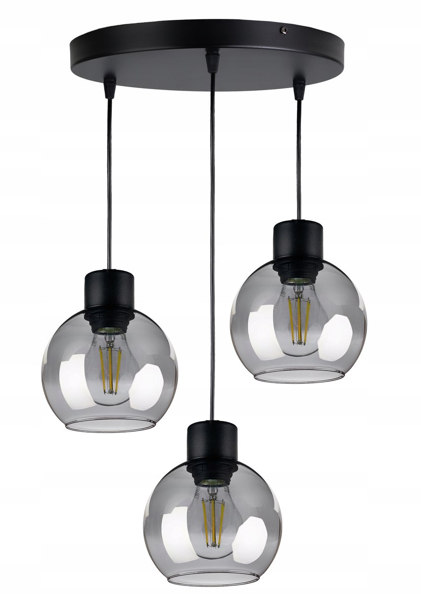 Hanglamp Glas Bol - 3xE27 - In hoogte verstelbaar
