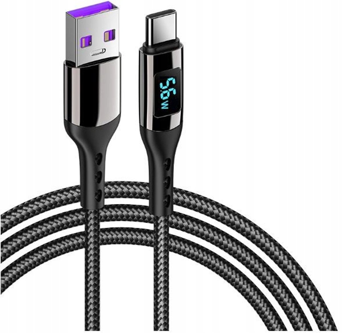 USB-C Kabel met Amperemeter & Nylon Oplossing - 1.8m