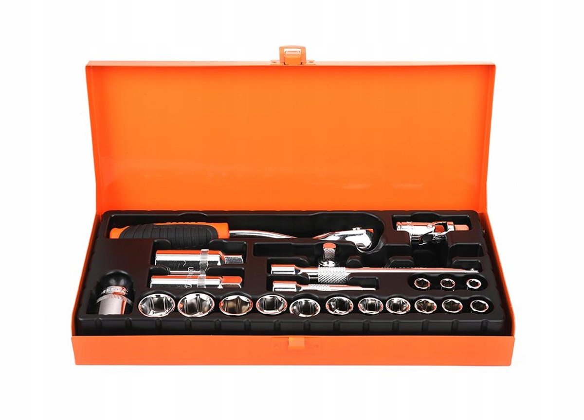 Teger Dopset 3/8" (22 Delen) - CRV Staal