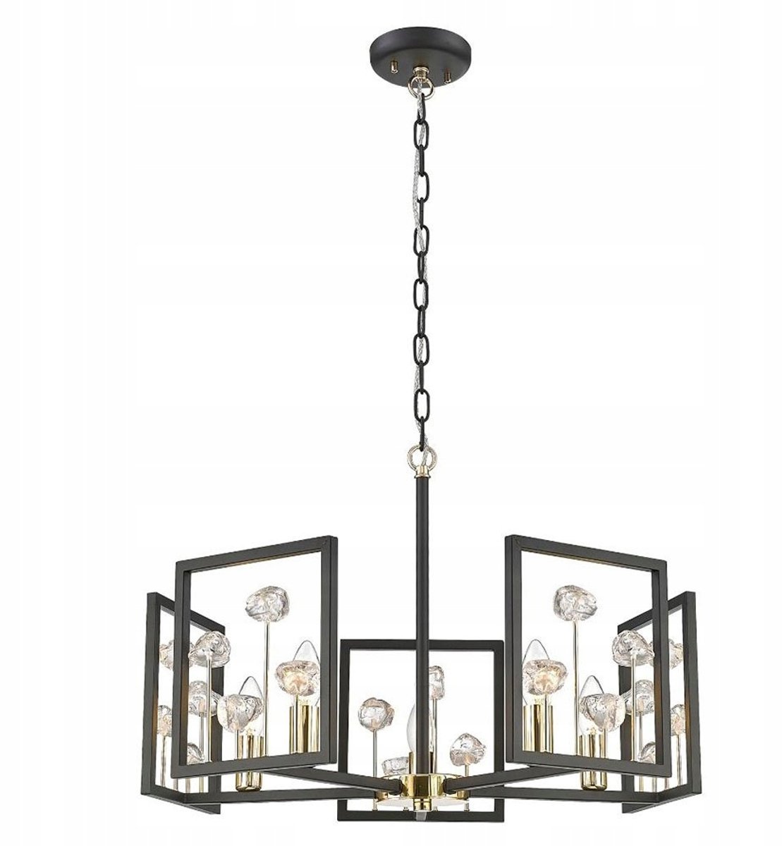 Zuma Line CAROLINE hanglamp - 5xE14, zwart, metaal, kristal