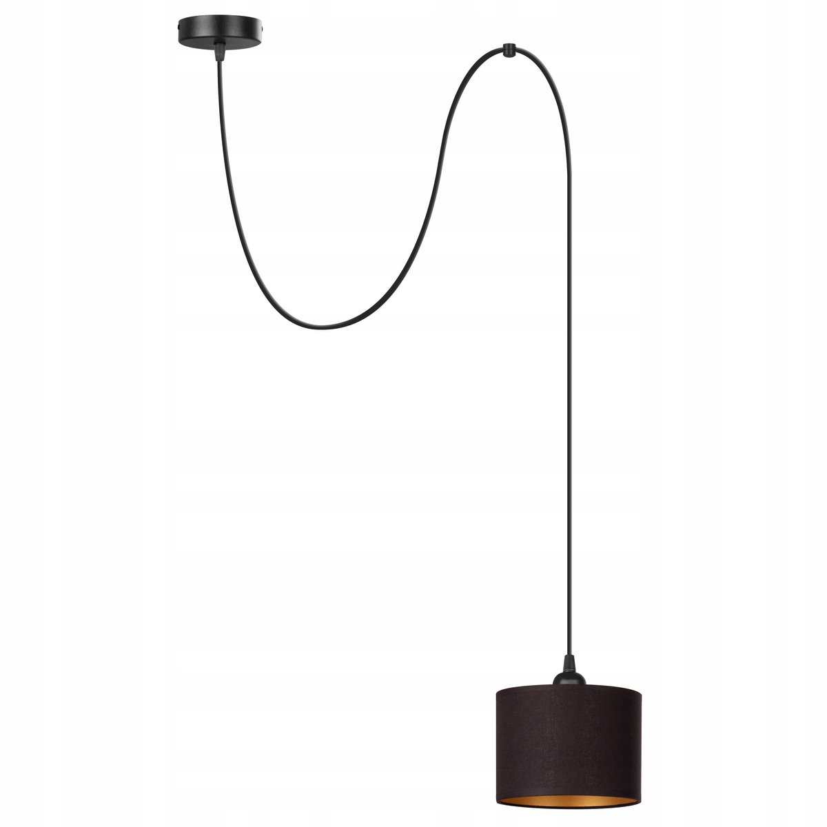 Pajonk Hanglamp Zwart Goud Stof E27 Modern