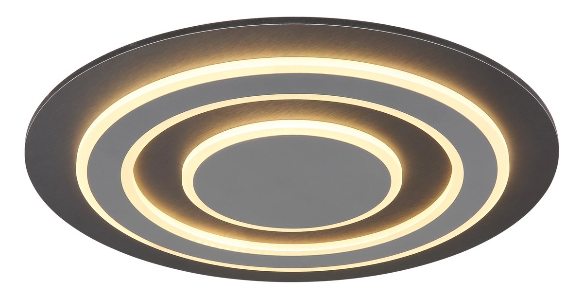 Globo Moderne LED Plafonnieres Rosental 1 Lichtpunt Rond Antraciet/Donker grijs Metaal Slaapkamer Gang/Hal Keuken Diameter 48cm