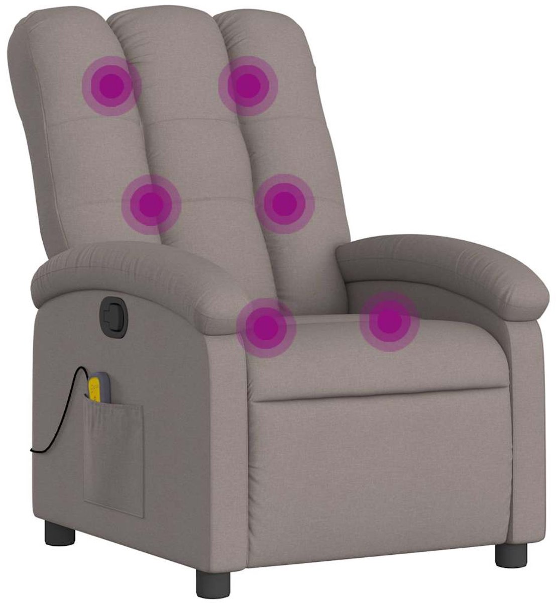 vidaXL Massagestoel - verstelbaar - stof - taupe