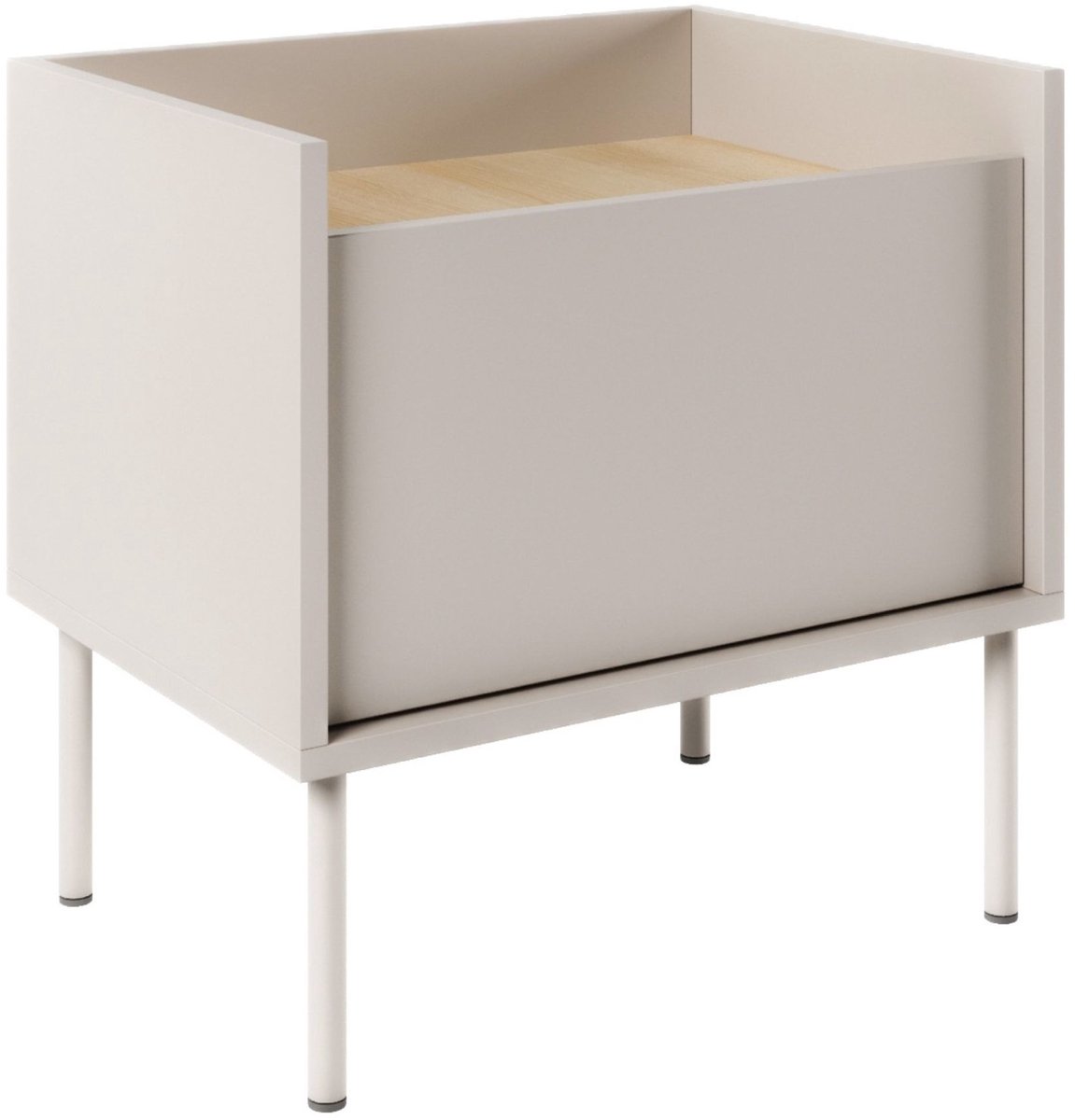 Selsey Tovi - Nachtkastje met 1 deur, 50 cm, Cashmeregrijs / Eikenhoutlook Kasjmier grijs