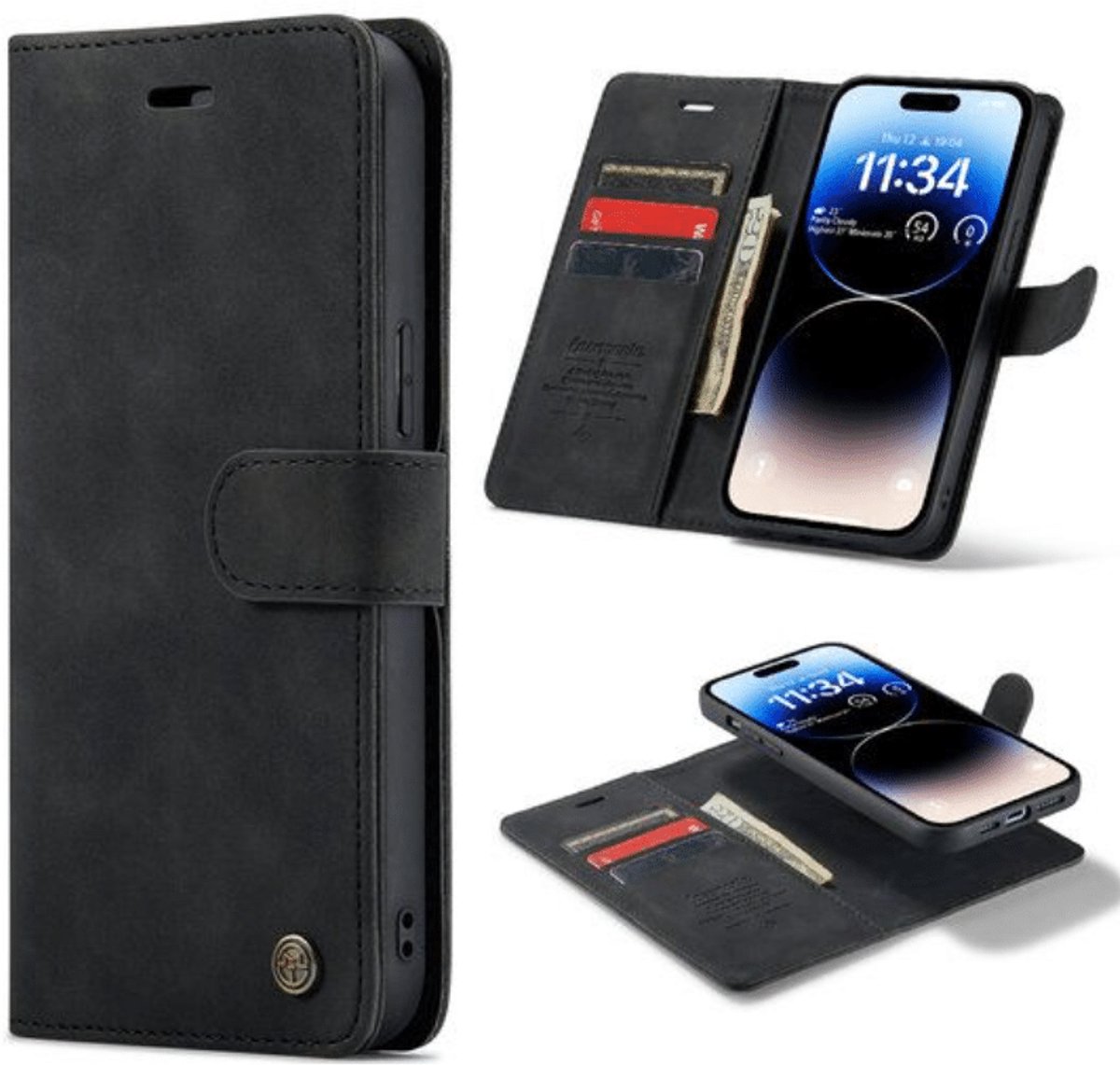 Casemania - Bookcover - Geschikt voor Samsung Galaxy S25 Edge - Zwart