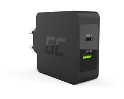 GREEN CELL Oplader USB-C 45W PD Met Kabel USB-C en extra USB port voor Asus ZenBook, HP Spectre, HP Envy x2