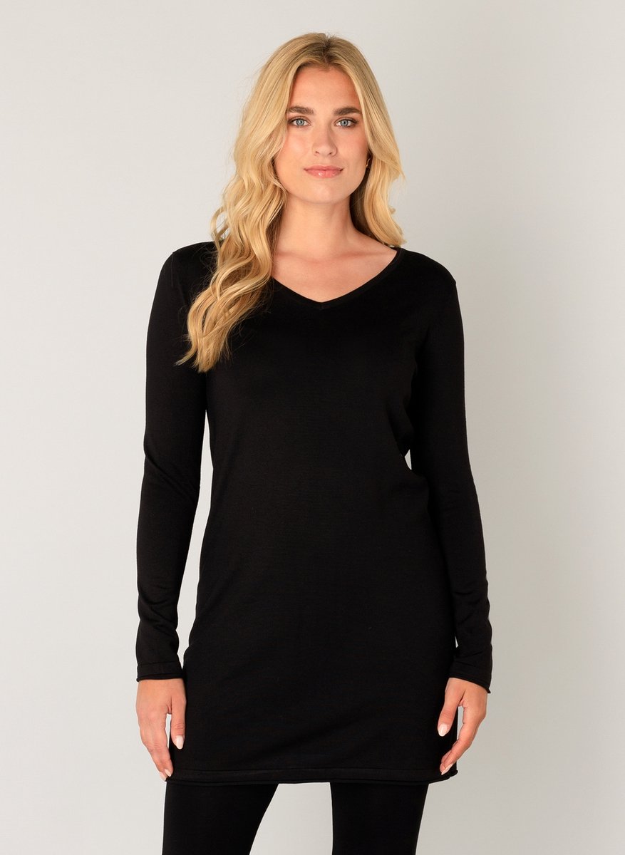 BASE LEVEL Yola Long Tuniek - Black - maat 48