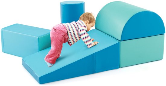 Blocs de construction en mousse COSTWAY 5 pièces, blocs de construction géants pour jouer et grimper, blocs de construction en mousse souple, grands blocs de construction multicolores, blocs de construction pour bébés et tout-petits