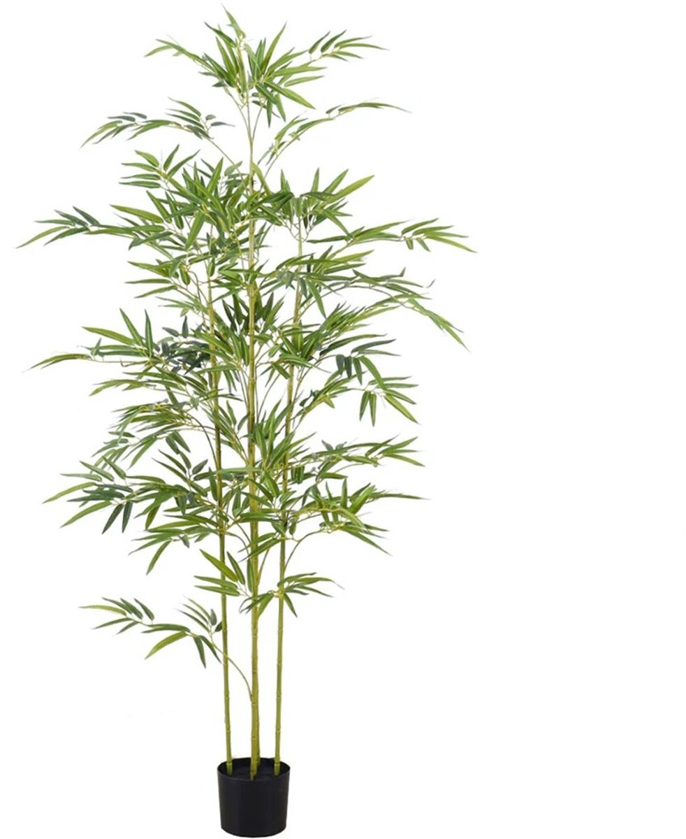 Kunstmatige Bamboeboom in Pot – Levensechte Bamboe met Zijdebladeren – Decoratieve Kunstplant voor Binnen & Buiten, Woonkamer, Kantoor of Thuis - Plant 120 cm Hoog