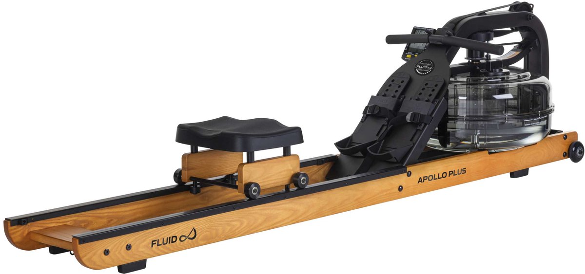 Fluid Rower Apollo Plus - Opklapbaar - Roeimachine met 4 weerstanden - Roeiapparaat voor thuis - Verstelbaar - Water weerstand - Inclusief hartslagfunctie