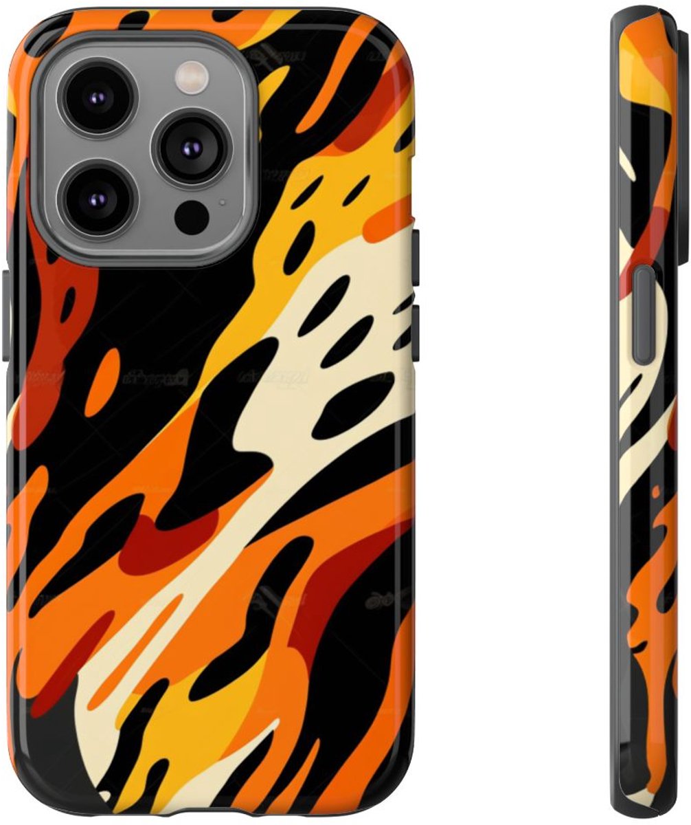 Abstract Dierenprint Patroon – Telefoonhoesje Geschikt voor iPhone 14 Pro