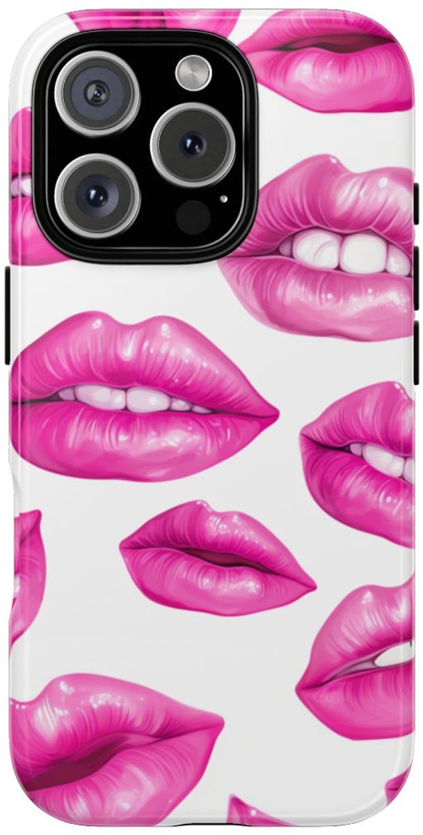 Opvallend Roze Lippenpatroon – Telefoonhoesje Geschikt voor iPhone 16 Pro