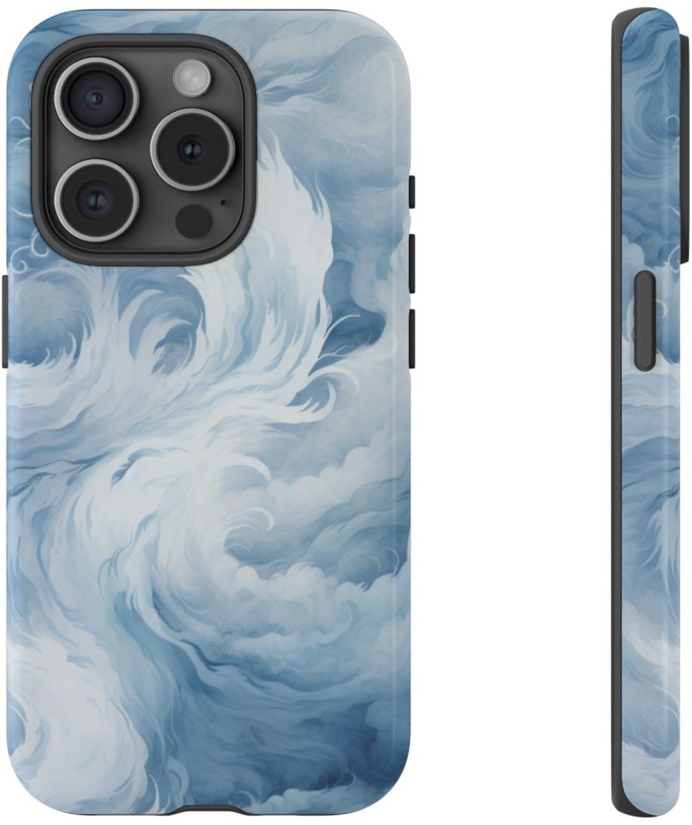 Draaiende Sneeuwstorm en Wervelende Wind – Telefoonhoesje Geschikt voor iPhone 15 Pro