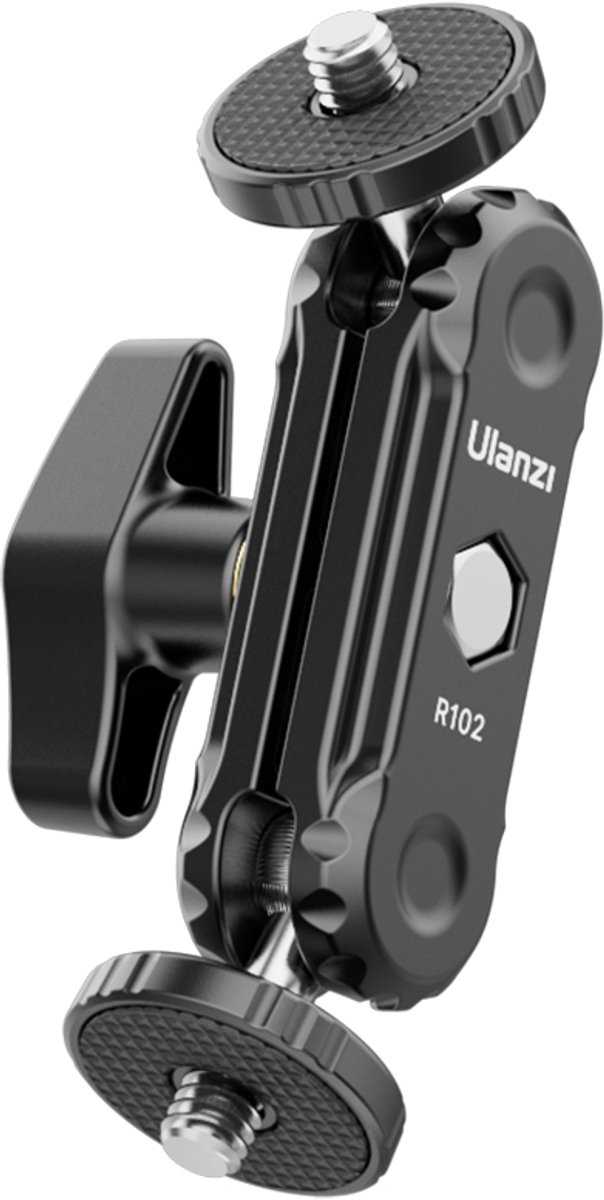 Ulanzi R102 Mini Magic Arm - met 2x 1/4 inch Schroef - 360 Graden Verstelbaar - Aluminium - Zwart
