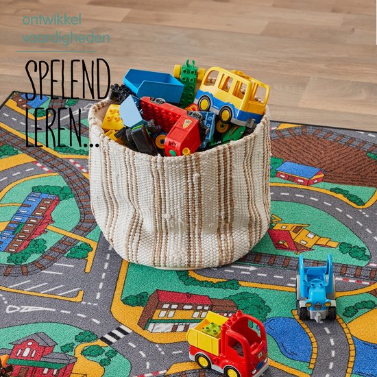 Carpet Studio Playtime Speelkleed - Speelmat 95x200cm - Vloerkleed Kinderkamer - Anti-slip Speeltapijt - Verkeerskleed - Groen/Blauw van Carpet Studio — afbeelding 5