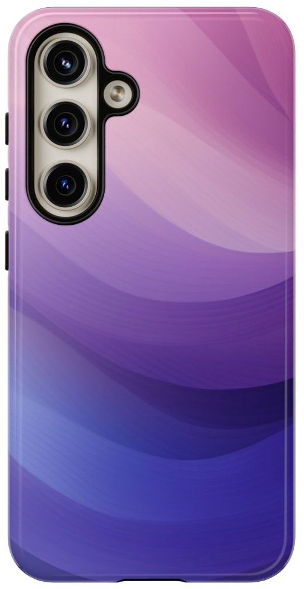 Paarse Gradient Abstracte Golven – Telefoonhoesje Geschikt voor Samsung Galaxy S24