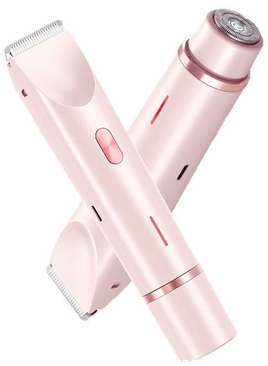 Elektrische scheerapparaat voor vrouwen, pijnloos, baard-epilator, been- en bikinilijn, lichaam- en haartrimmer, gezichts-epilator voor vrouwen, roze
