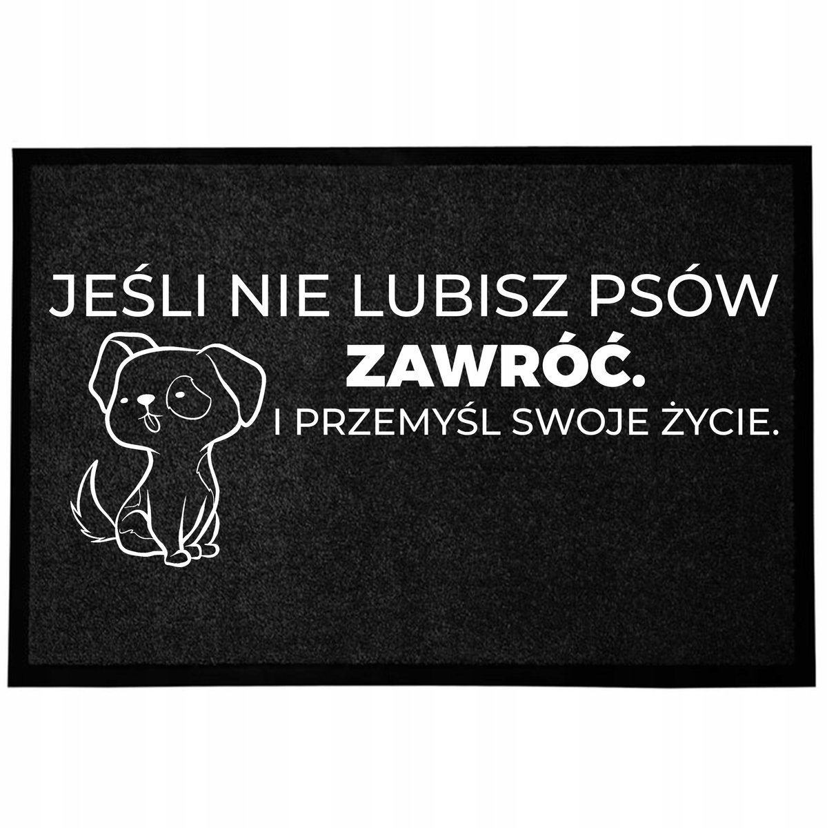 Grappige antislipdeurmat zwart 40x60cm - "Don't Like Dogs"