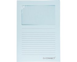 Q-CONNECT L-map met venster | 120 g/mÃ‚Â² | A4 | pak van 100 stuks | lichtblauw