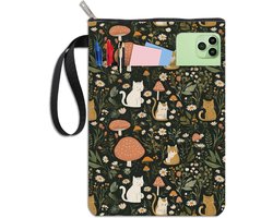 Boekhoezen Paddestoel Boekbeschermer Groene Boekhoes voor Paperbacks - Wasbare Stoffen Doek Cover met Rits - Boekliefhebbers Klasgenoot Geschenken