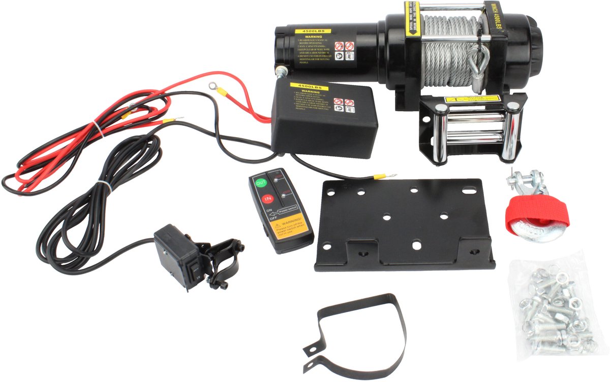 Elektrische lier 4500 lbs (2041 kg) staal kabel Ø5,4mm lengte 10.5 meter