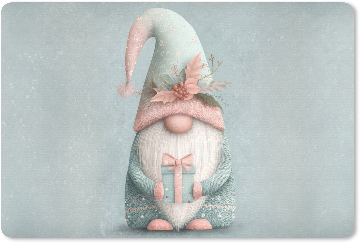 Muismat 27x18 cm - Mousepad Kerstgnome - Cadeau - Groen - Muismatten