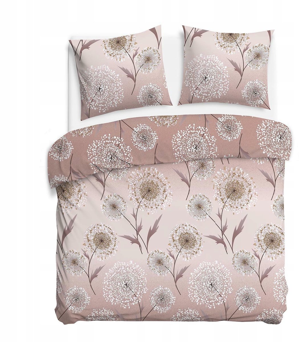 Flanel Flanelove Dekbedovertrek Set 160x200 Beige Paardenbloemen