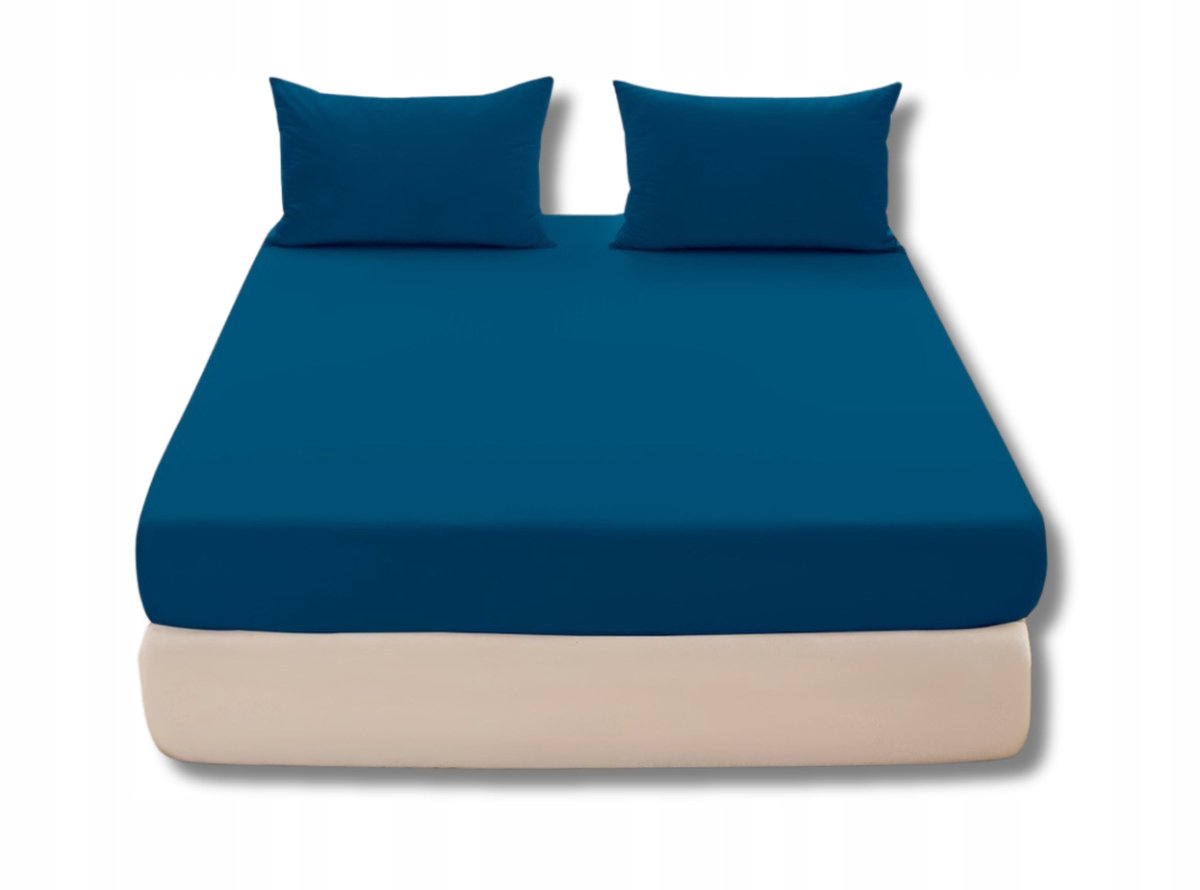 Hoeslaken met elastiek 160x200 cm - Zeegroen