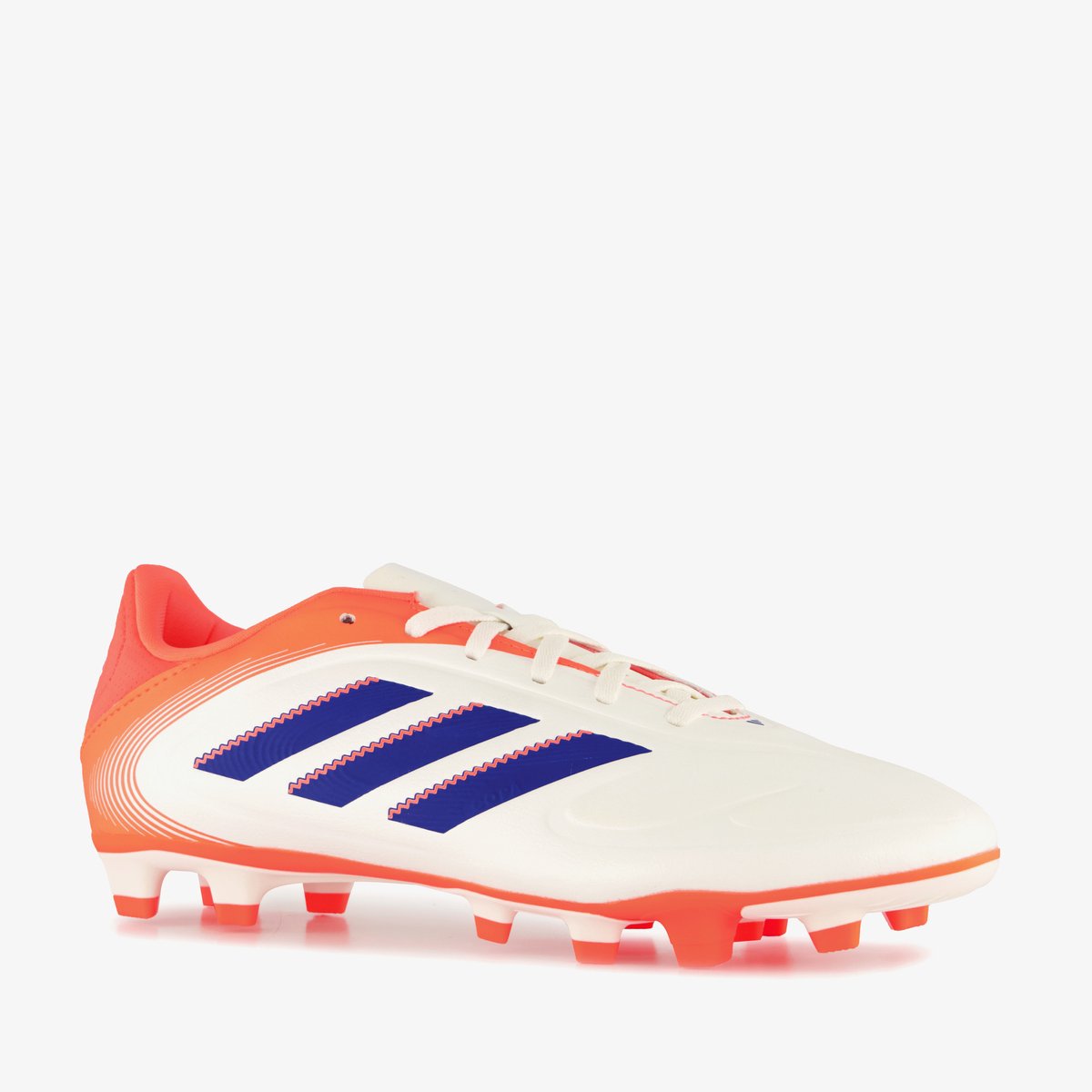 Witte en oranje Adidas Copa Pure III Club zaalschoenen voor heren, maat 39 1/3, met veters en uitneembare zool.