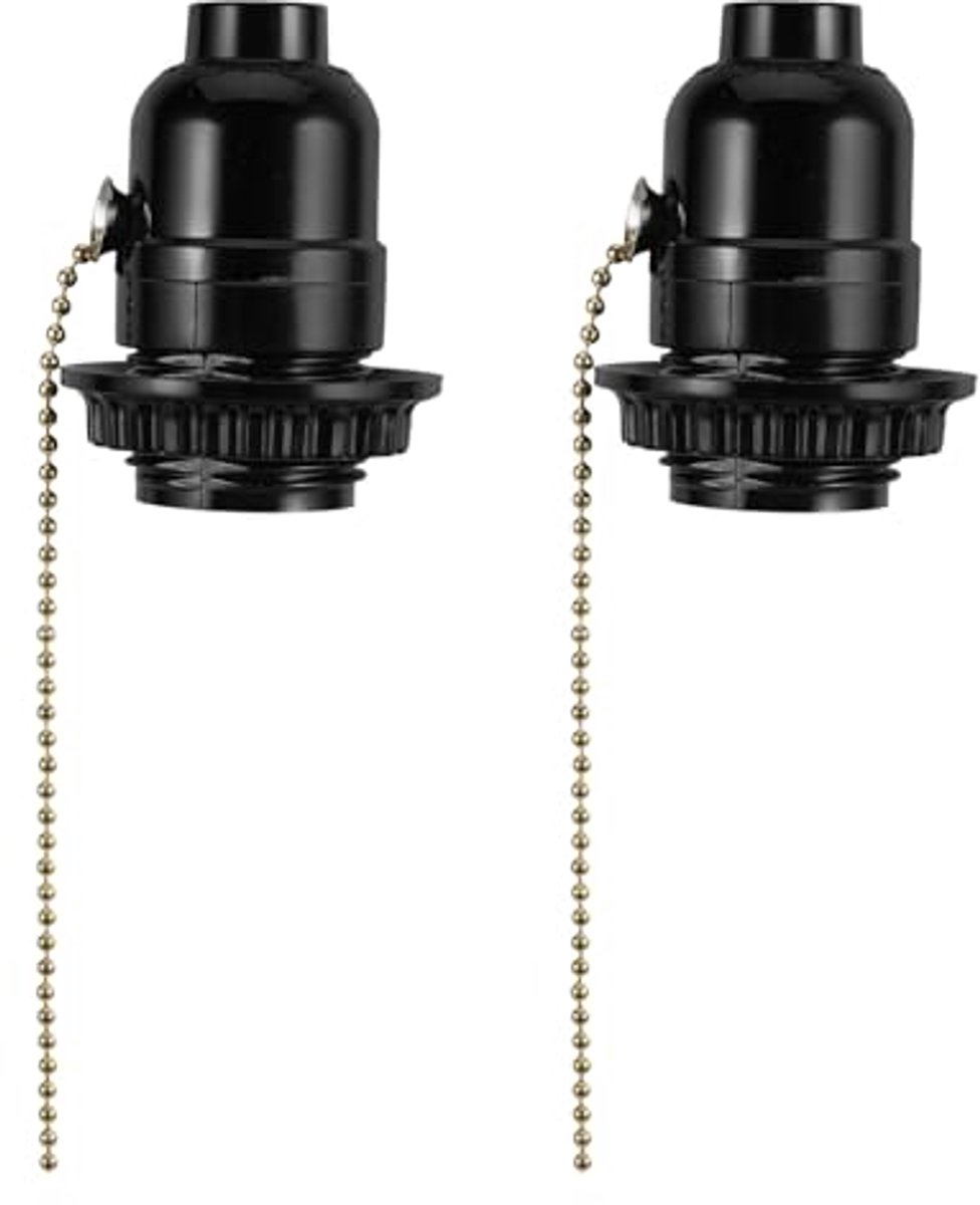 Edison Lamp Holder Set - Zwarte E27 Lamphouders voor Tafellampen en Vloerlampen