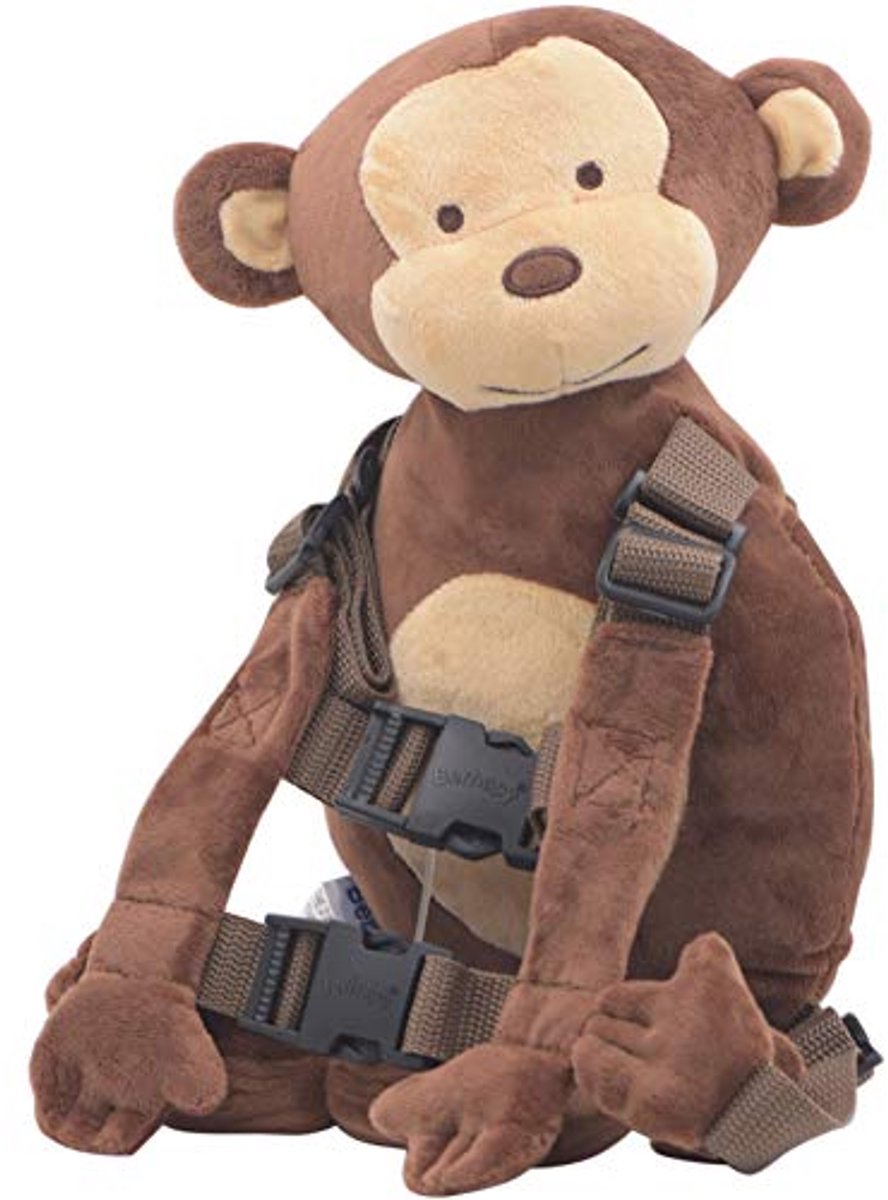 Image of 2-in-1 Monkey Peuterveiligheidsrugzak met Loopriem voor Kinderen (Bruin)