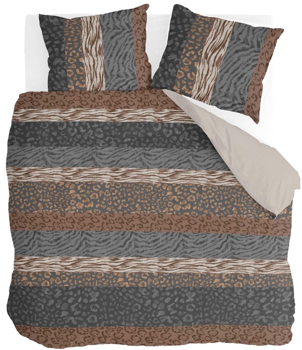 BYRKLUND Dekbedovertrek Animal Stripes - 200x220 - 100% Polyester - Beige