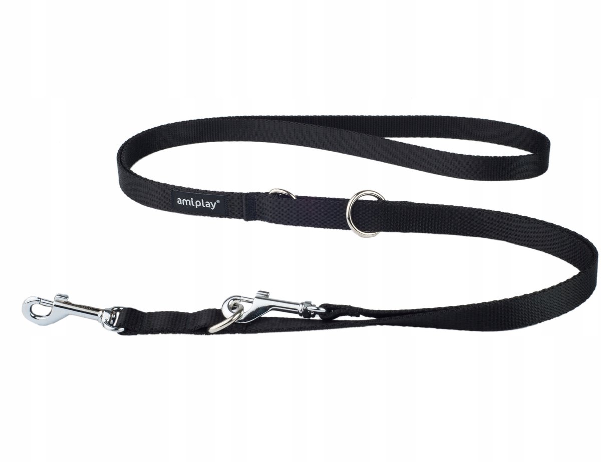 Amiplay Basic Verstelbare Hondensnoer 6-in-1 - Zwart, 100-200cm