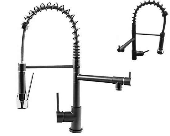 APPASO 3-weg keukenkraan voor de keuken, 3-weg, 360° draaibaar, uittrekbaar met 60 cm slang, wastafelarmatuur geborsteld roestvrij staal